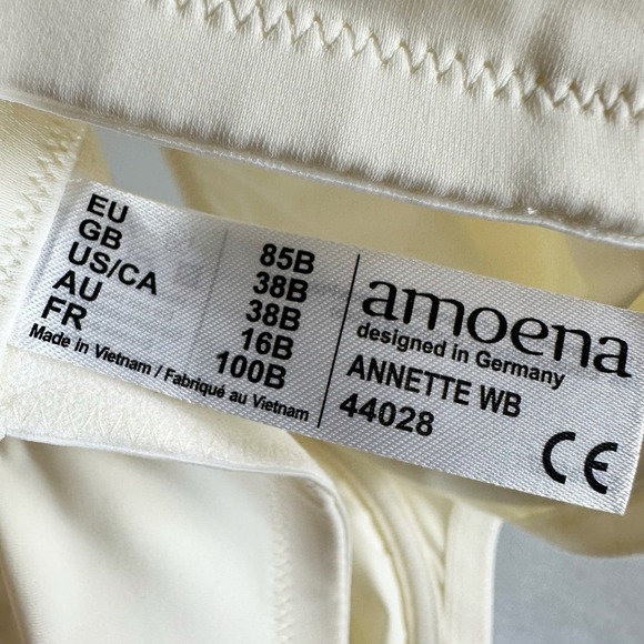 Amoena Annette WB 44028 Post Surgical Mastectomy Bra ivory Size 38B - Picture 3 of 5